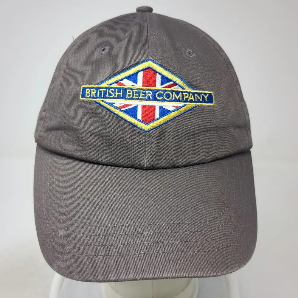 British Beer Company Hat Baseball Cap Gray One Size Slideback Union Jack Logo